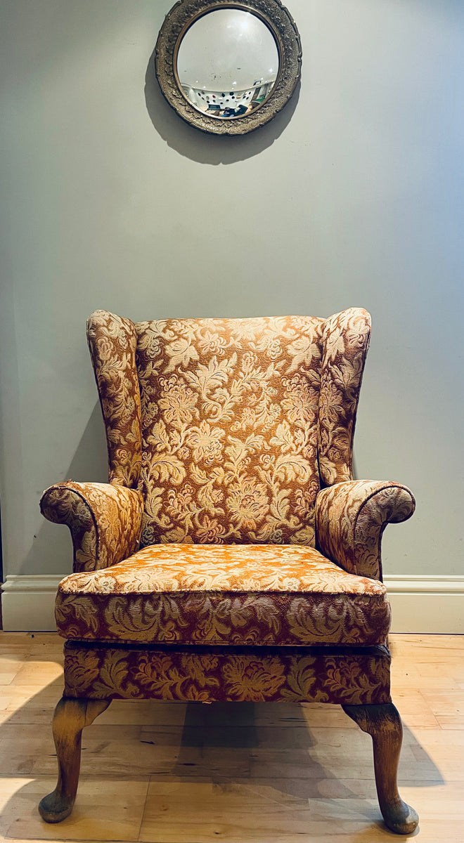 英国　ヴィンテージ　テディベア柄　ウィングバックチェア　Parker Knoll Vintage Parker Knoll Armchair – Iris & Mabel Online